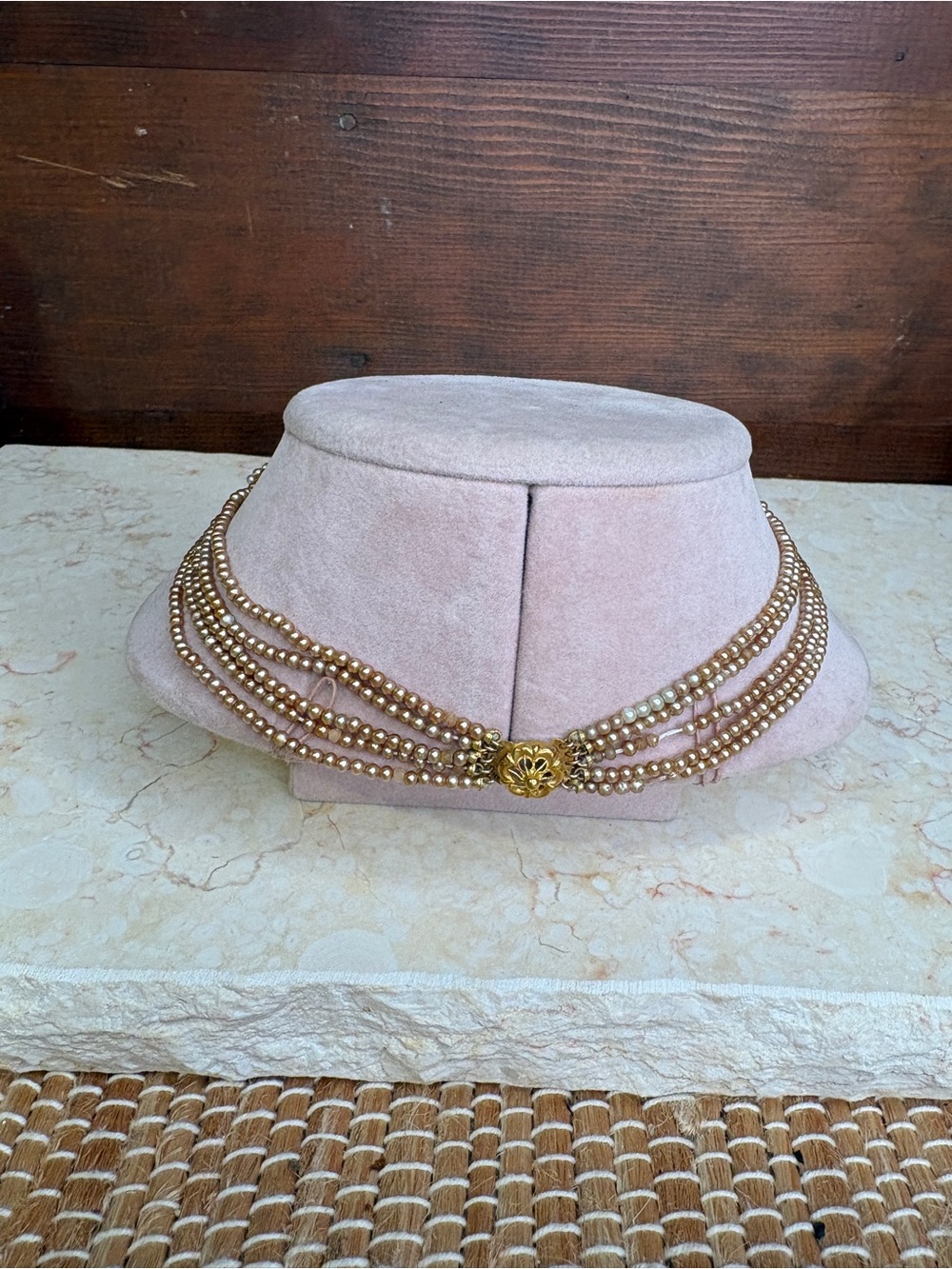 Vintage Edwardian Style 15" Draped Faux Pearl Choker Necklace - Picture 4 of 8